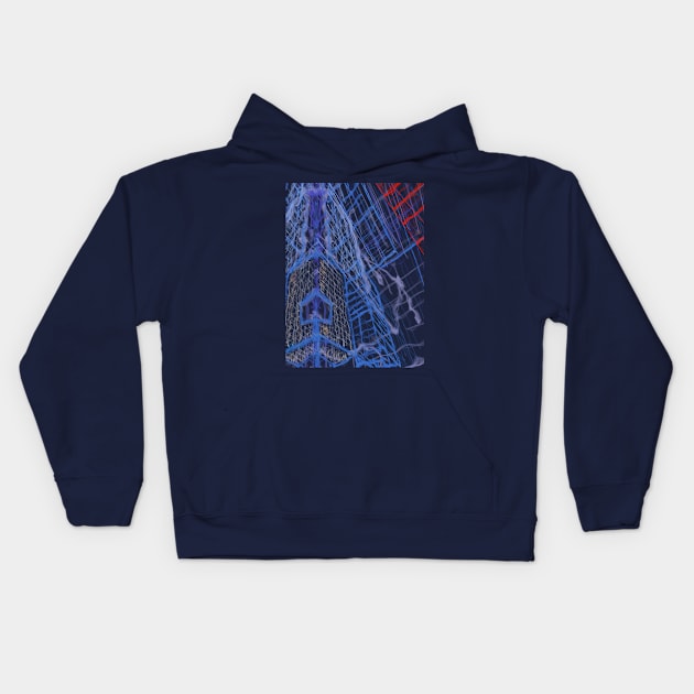 Fabulous and electric abstract lines. Kids Hoodie by Briandefo